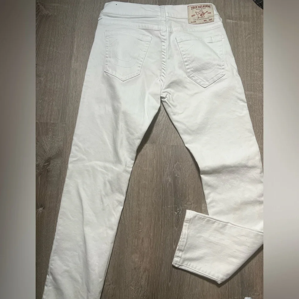 True‎ Religion Rocco Relaxed Skinny White Jeans- 30